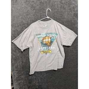 Gildan Broad Street Trawlers Philly Style Football T Shirt XL Gray